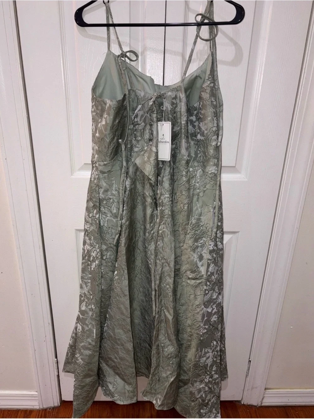 Green Lace A-Line Spaghetti Strap Dress